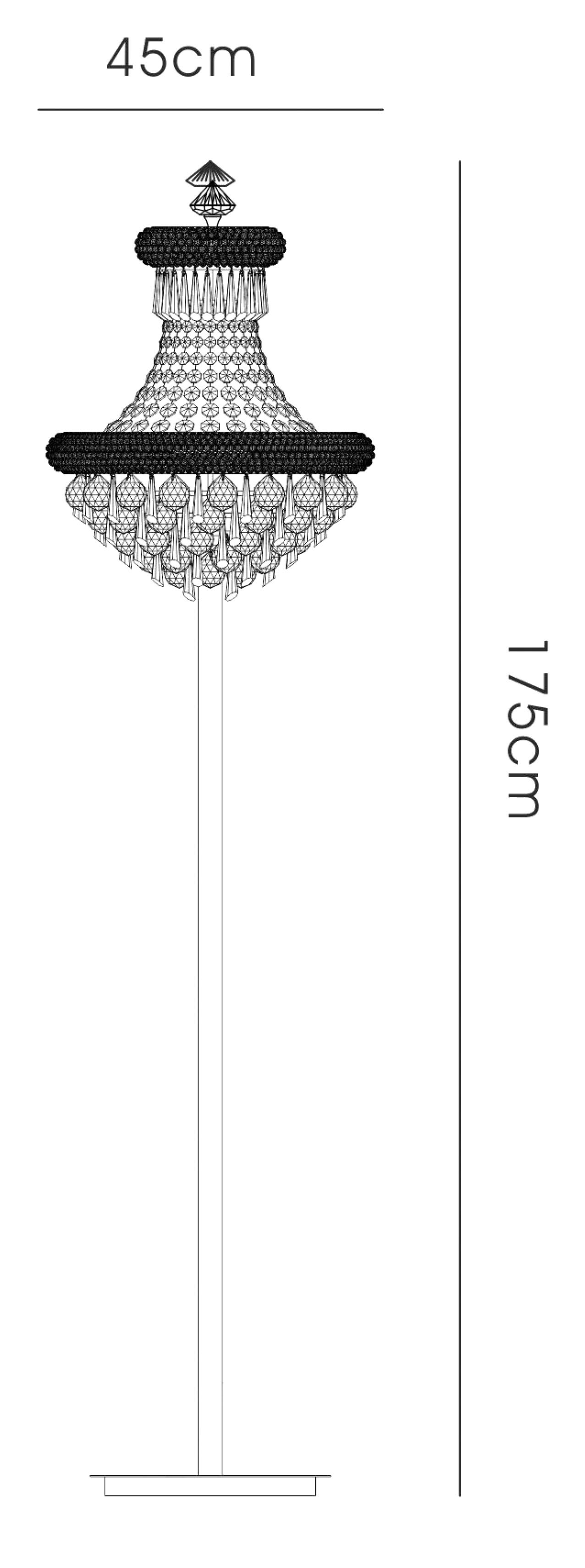 Alexandra Polished Chrome Crystal Floor Lamps Diyas Designer Floor Lamps 